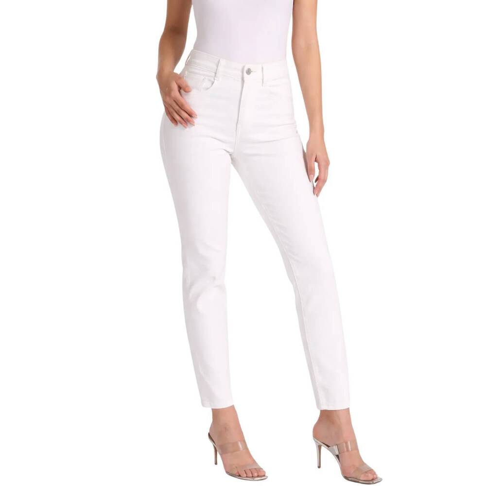 NEW FRANK LYMAN women's slim high rise jeans in white
